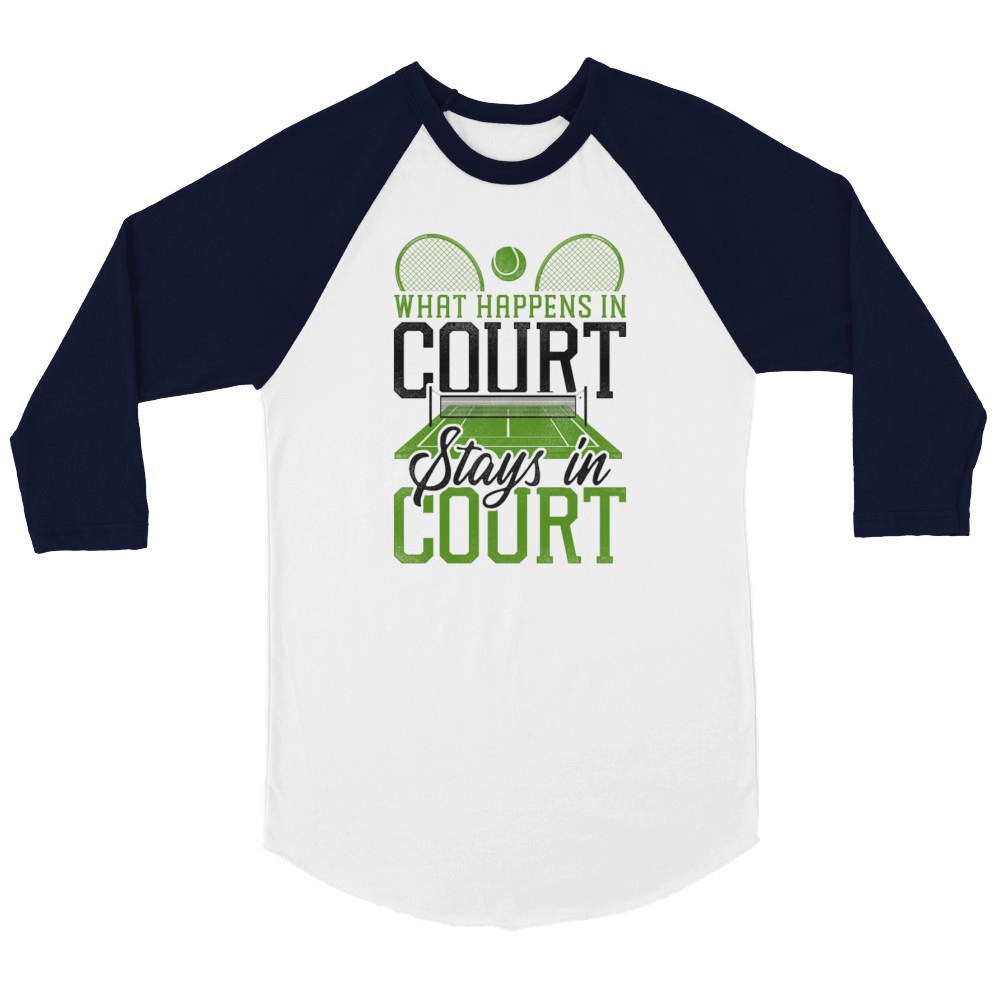 Funny Tennis Player Racket Tennis Unisex ¾ sleeve Raglan T-shirt