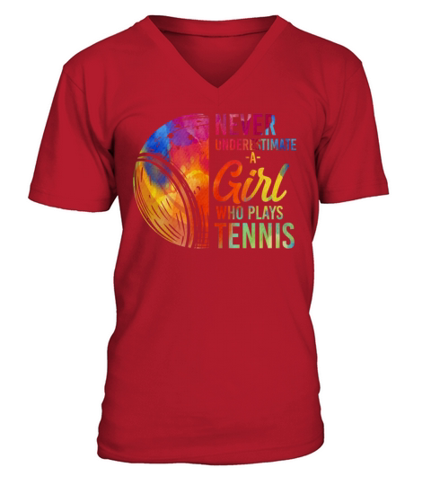 Funny Tennis Player Racket V-Neck T-shirt