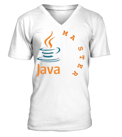 "Java Master Bold Typography Design for Developer V-Neck T-shirt