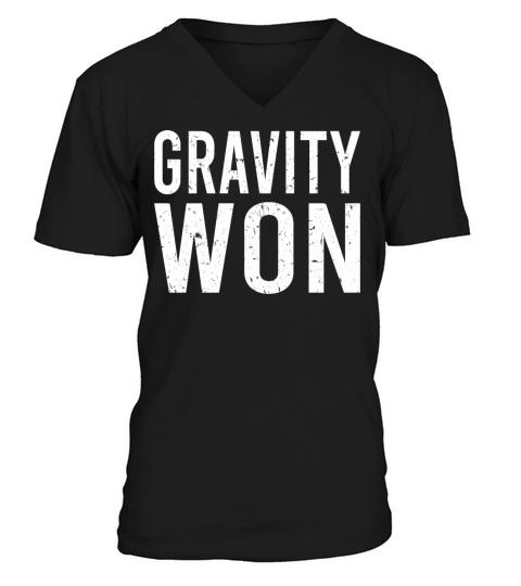 Vintage Gravity Won Funny Broken Arm Leg Bone V-Neck T-shirt