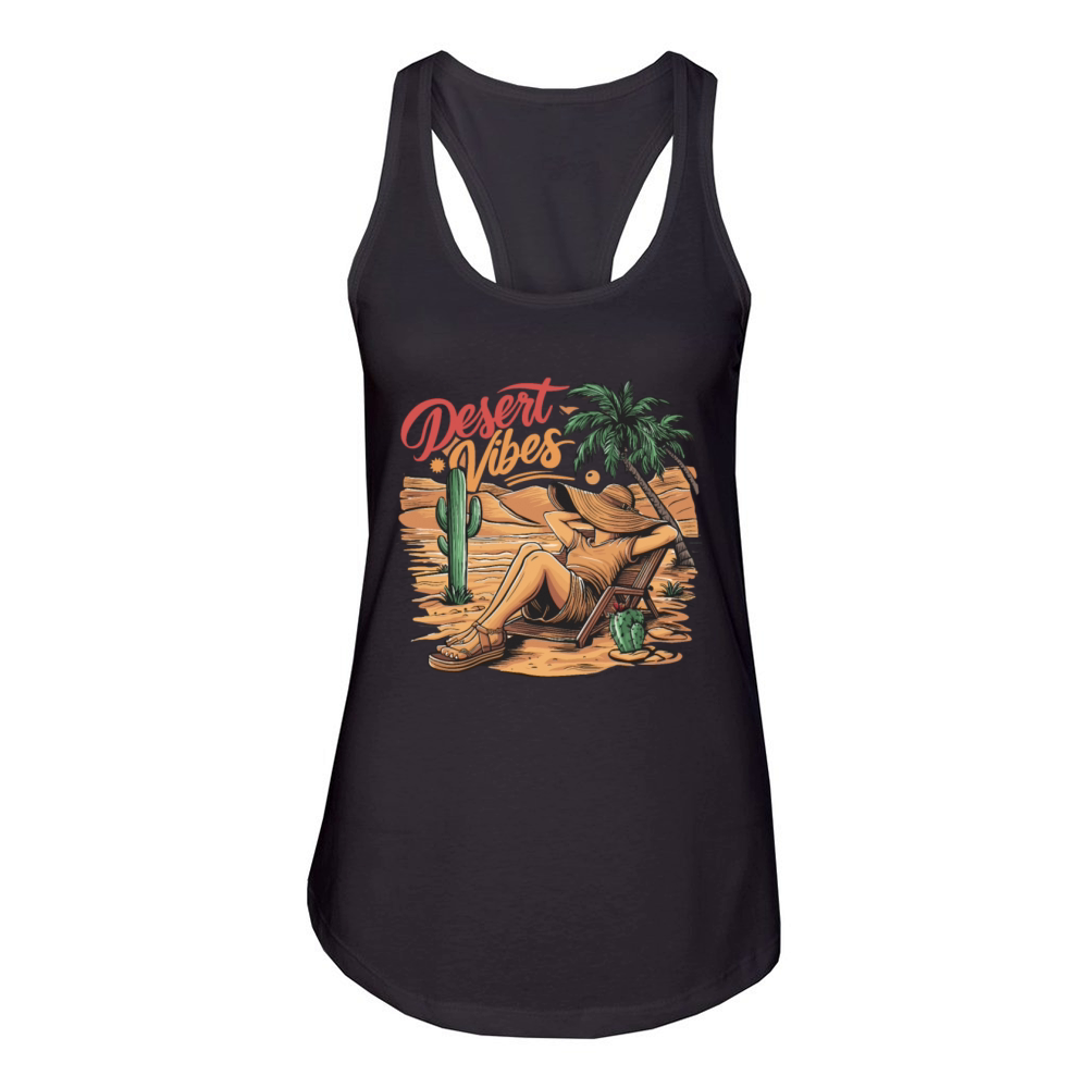 Sunset Desert Vibes Vacation Adventure for a Women's Racerback Tank
