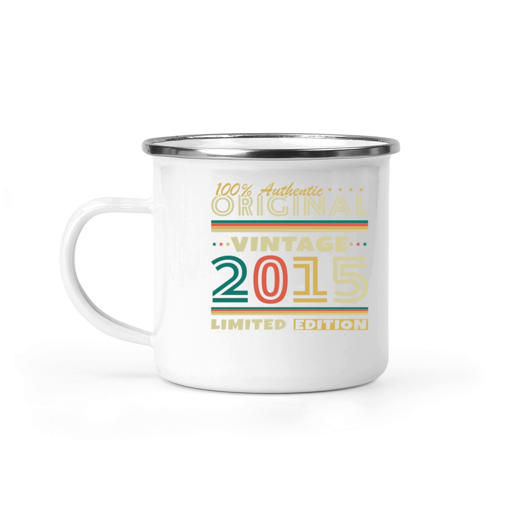 10 Years 2015 Vintage Retro Birthday Gift Camping Mug