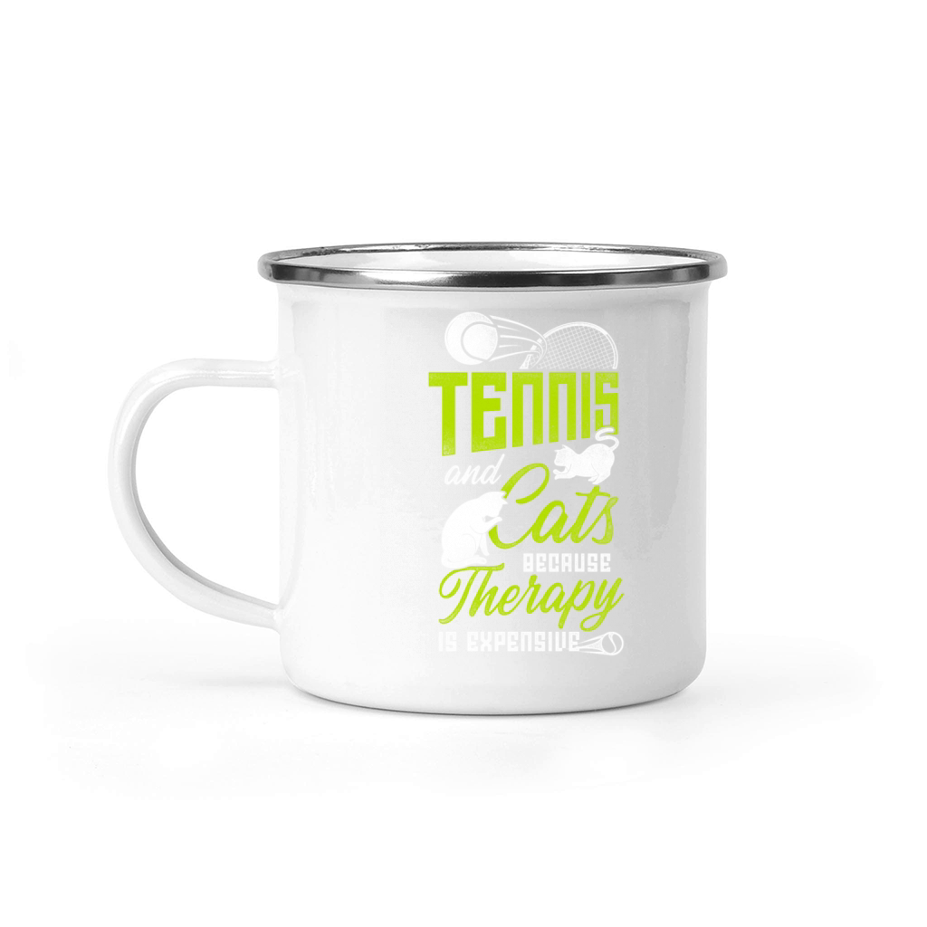 Funny Tennis Player Racket Cat Camping Mug