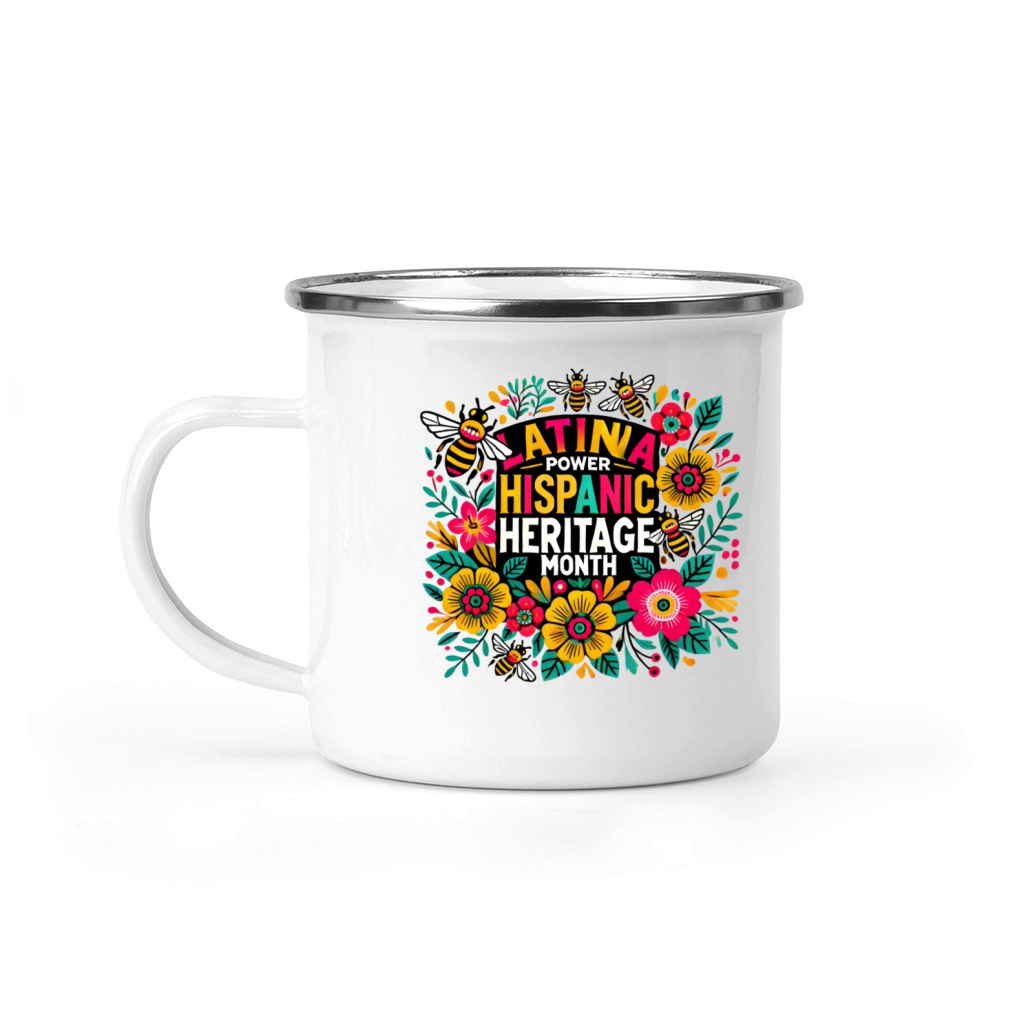 Latina floral girl power Hispanic Heritage month Camping Mug
