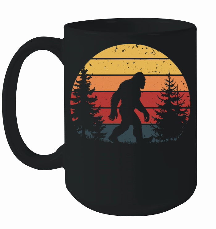 Bigfoot Retro Sunset Vintage for Nature Enthusiast Ceramic Mug