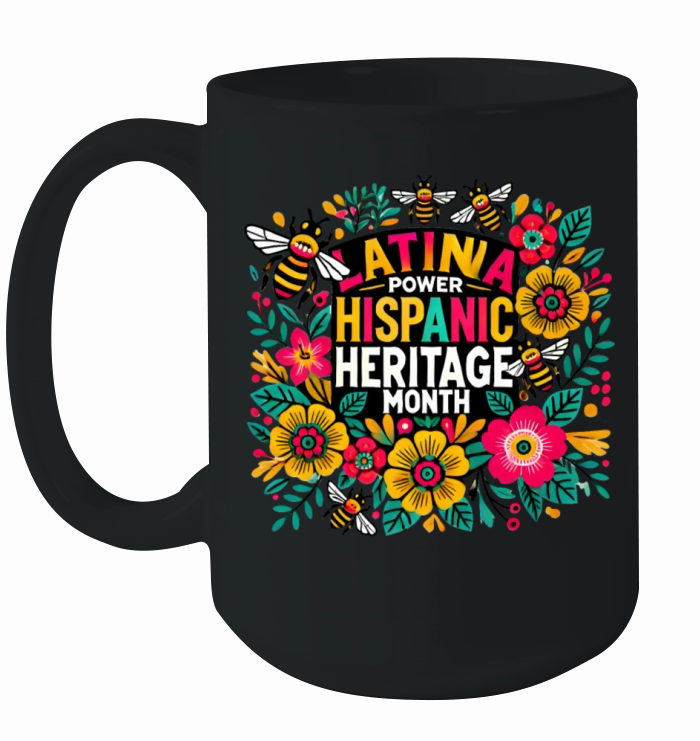 Latina floral girl power Hispanic Heritage month Ceramic Mug