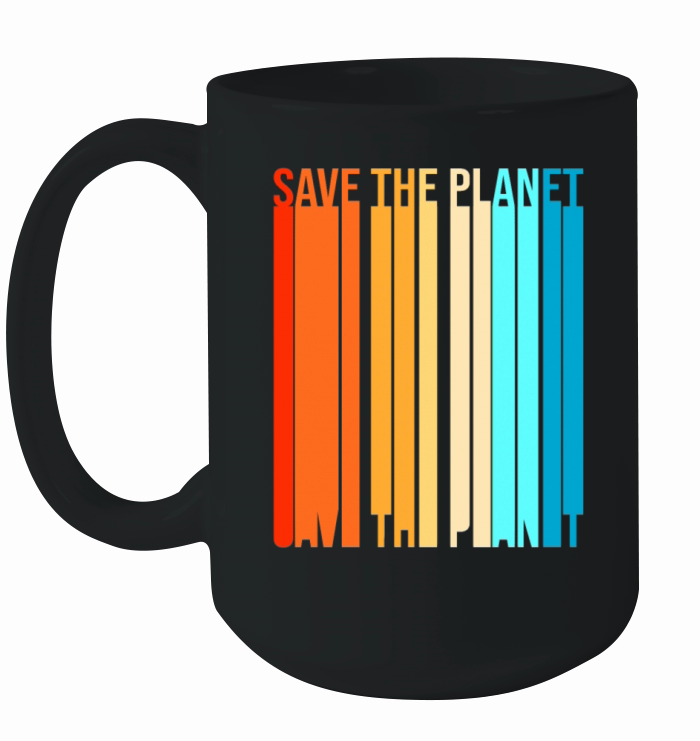 Retro Vintage Earth Day Save The Planet Ceramic Mug