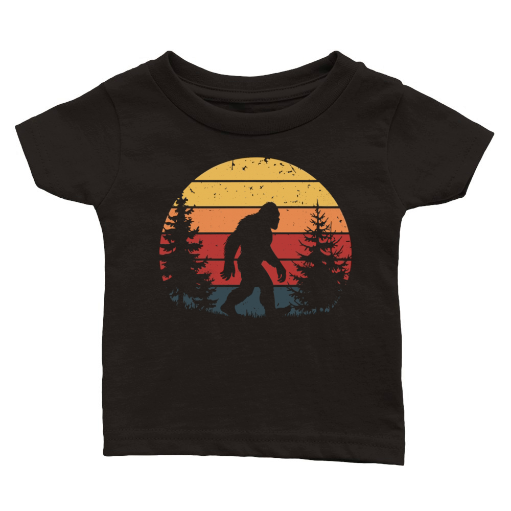 Bigfoot Retro Sunset Vintage for Nature Enthusiast Classic Baby Crewneck T-shirt