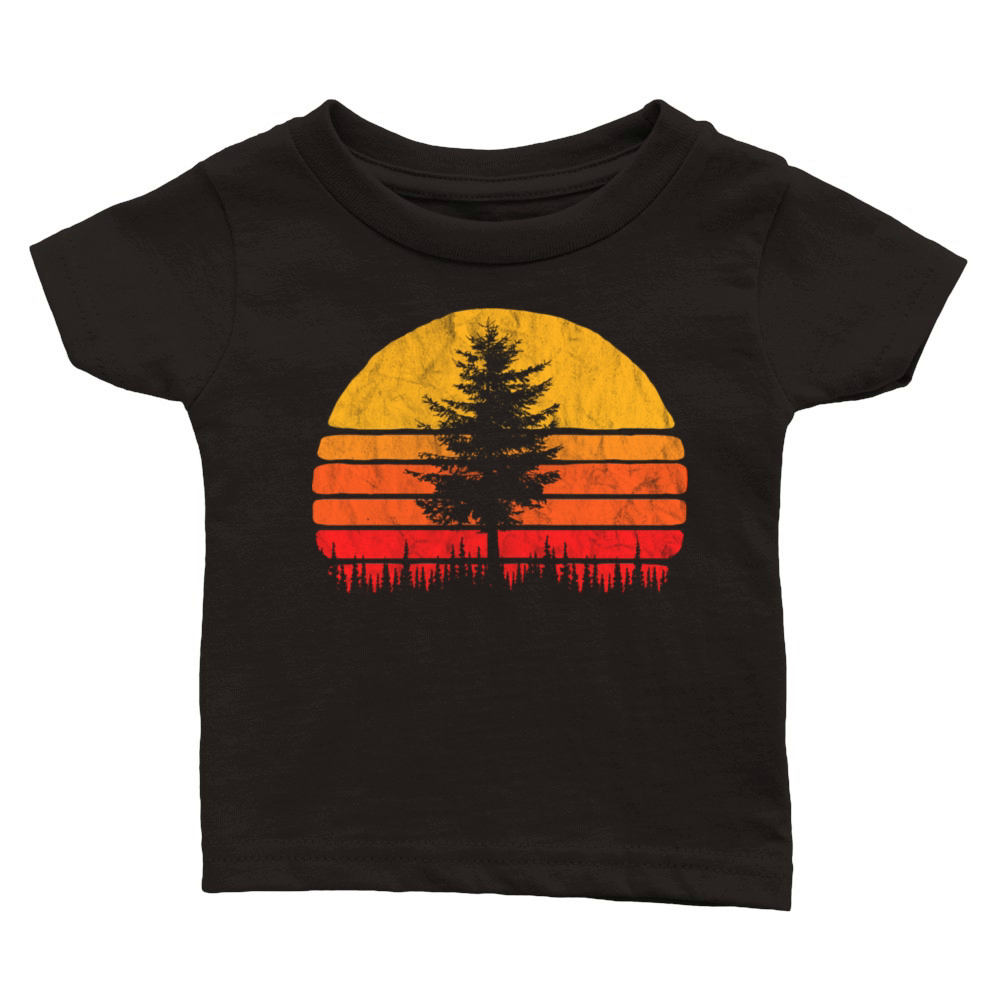 Mountain Life Outdoor Pine Tree Vintage Classic Baby Crewneck T-shirt