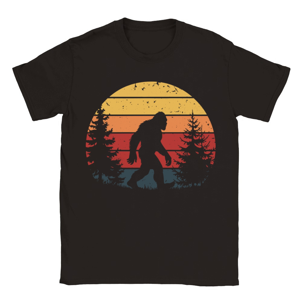 Bigfoot Retro Sunset Vintage for Nature Enthusiast Classic Kids Crewneck T-shirt