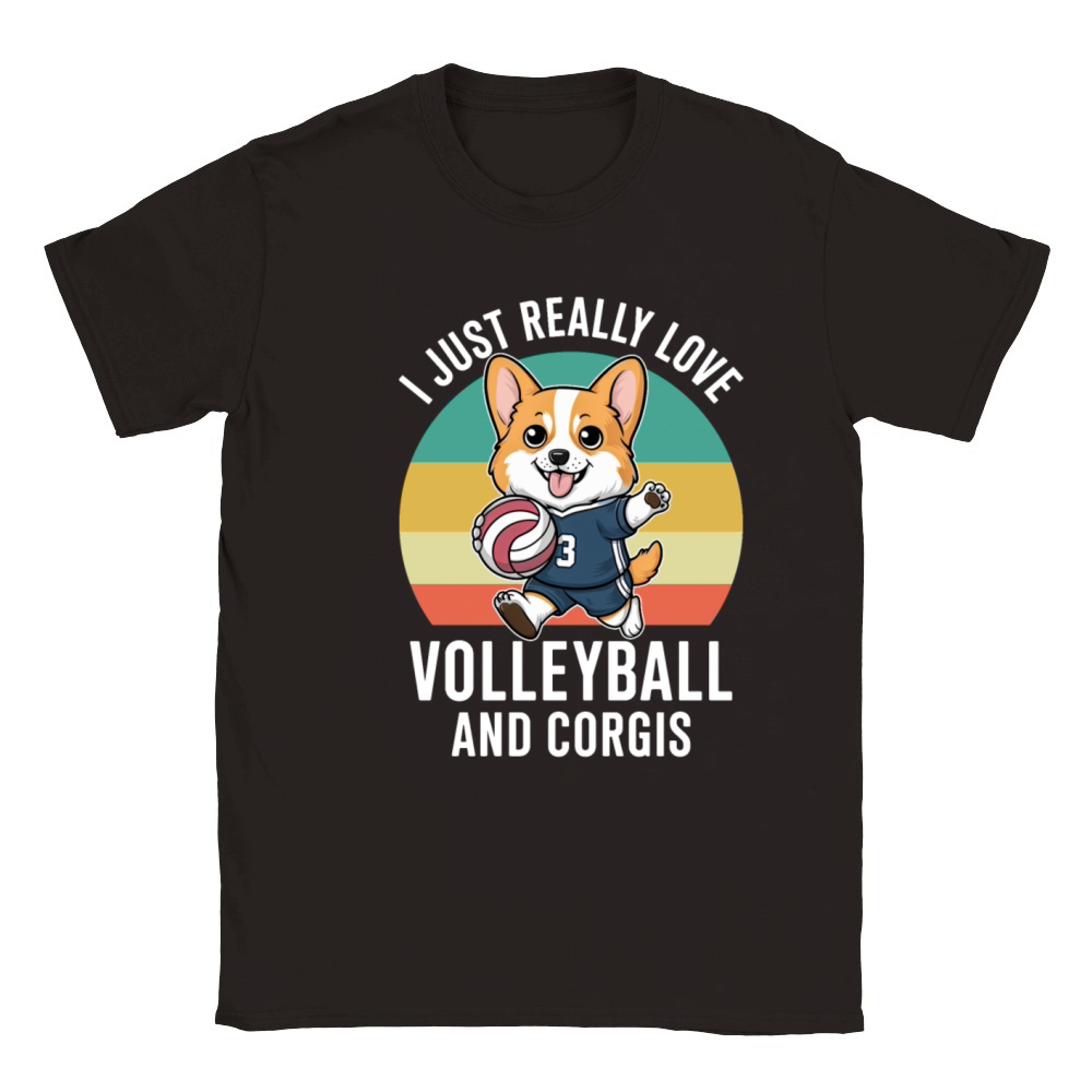 Funny I Just Really Love Volleyball and Corgis Classic Kids Crewneck T-shirt