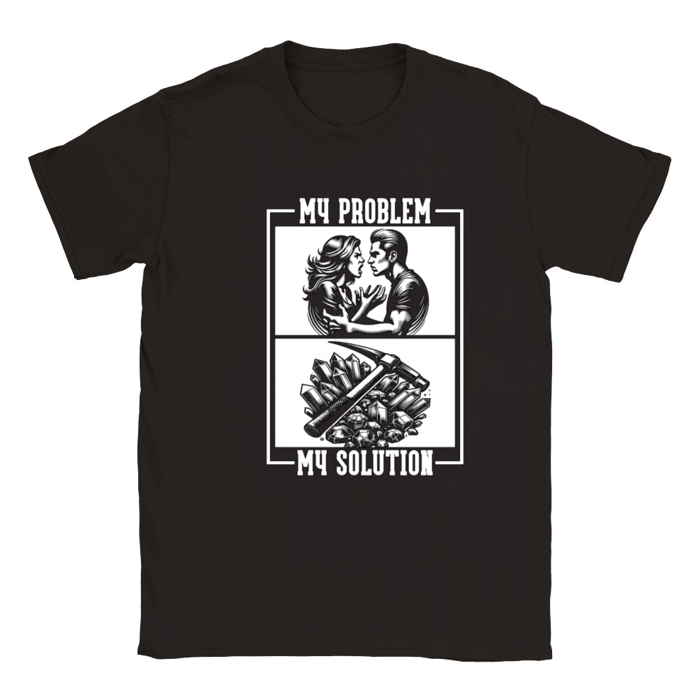 Geologist My Problem My Solution Pictogram Dad Mom Classic Kids Crewneck T-shirt