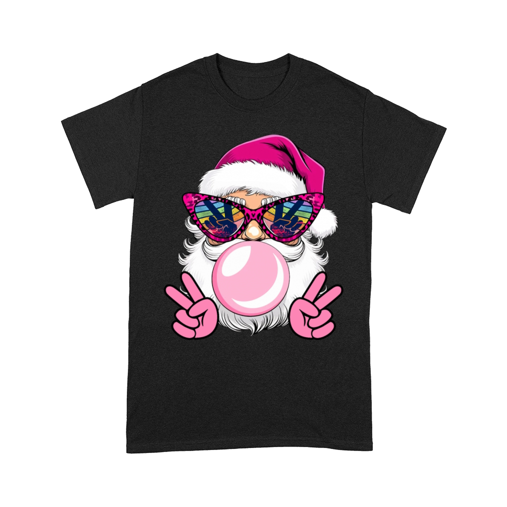Santa face Retro Santa Claus Blowing Bubble Xmas Comfort T-shirt