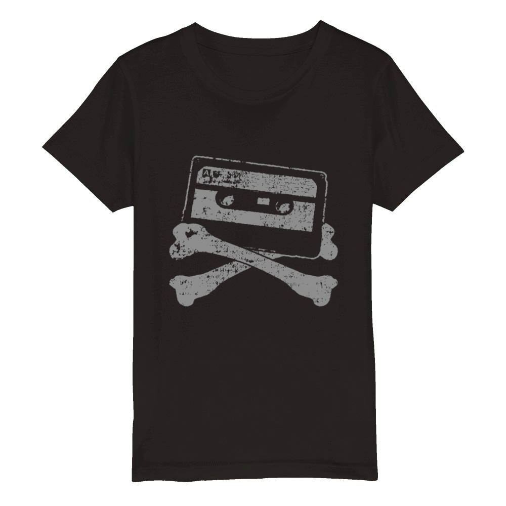 Cassette Tape Vintage Retro Organic Kids Crewneck T-shirt