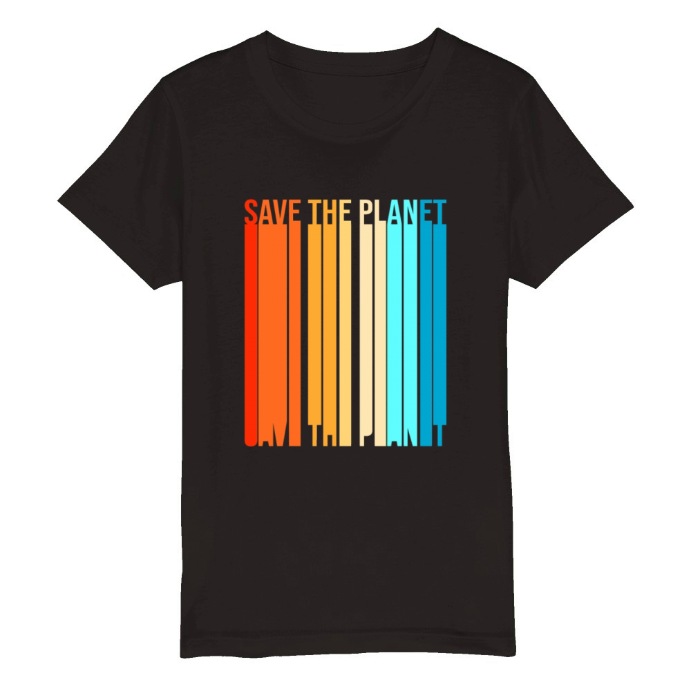 Retro Vintage Earth Day Save The Planet Organic Kids Crewneck T-shirt