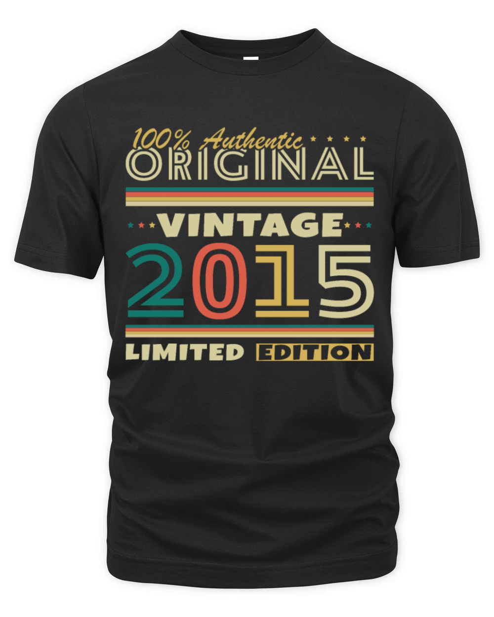 10 Years 2015 Vintage Retro Birthday Gift Organic Unisex T-shirt