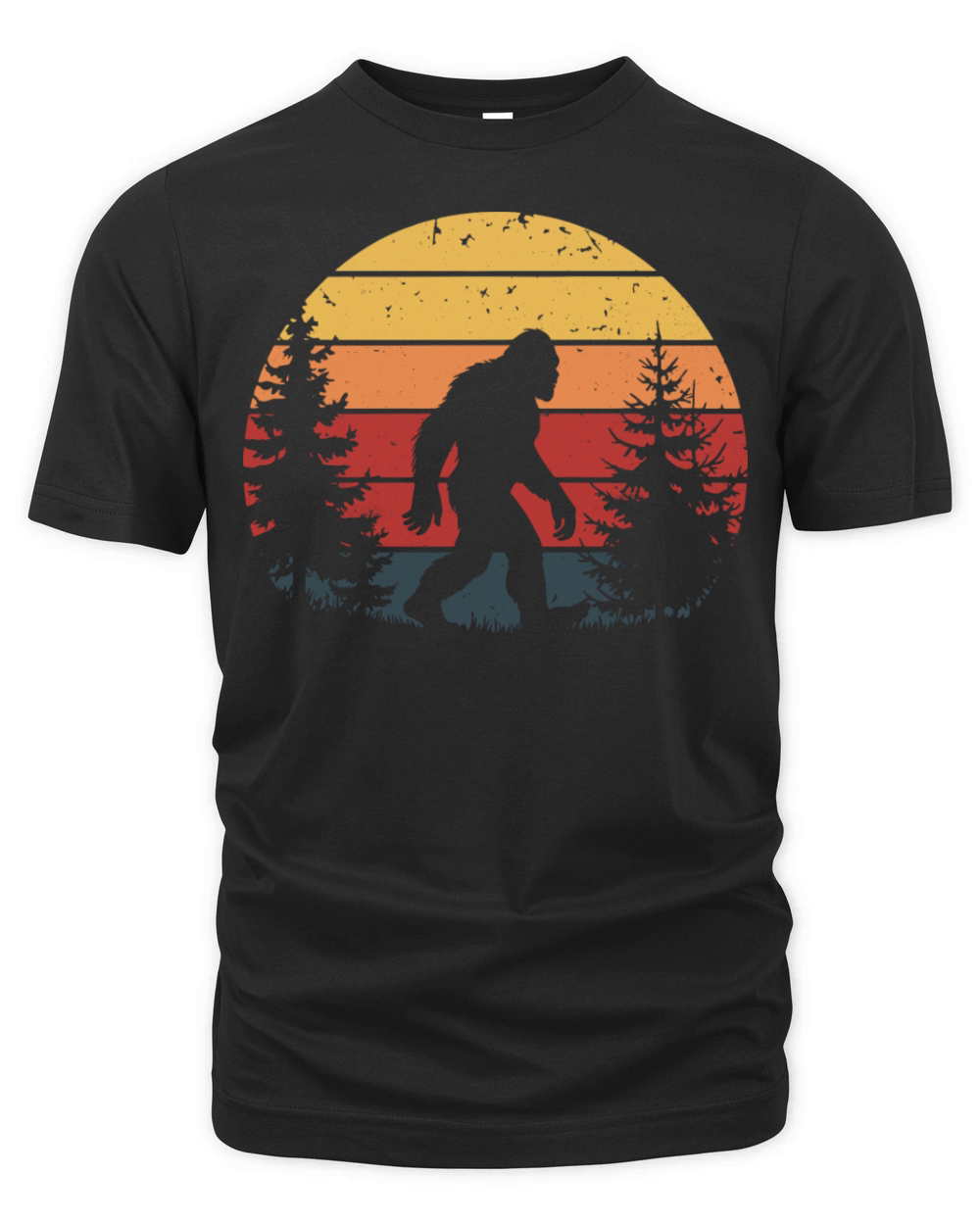 Bigfoot Retro Sunset Vintage for Nature Enthusiast Organic Unisex T-shirt