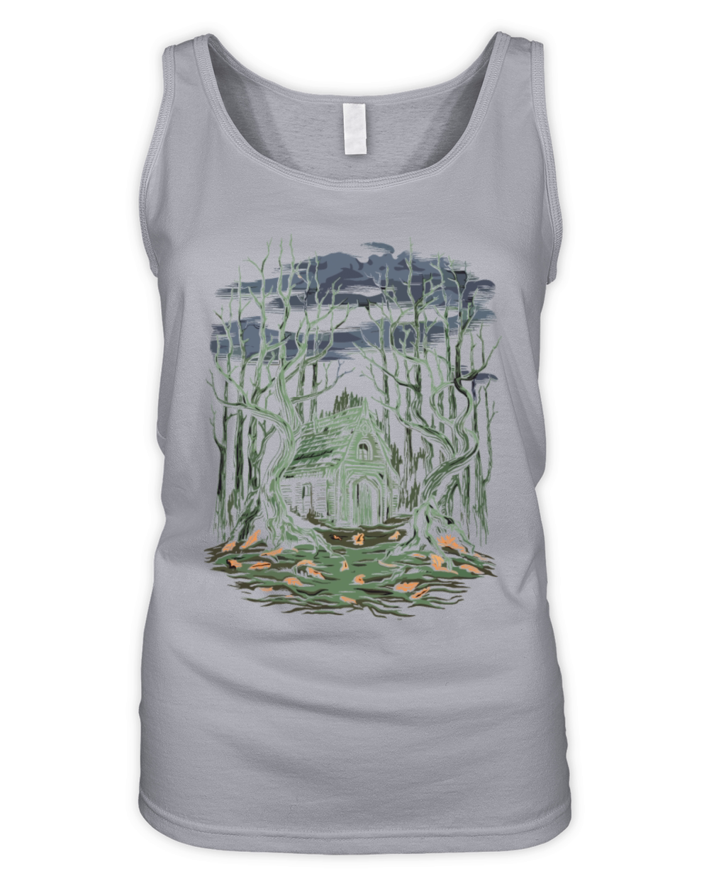 Dark Cottagecore Forest Scene Organic Women's Tank Top