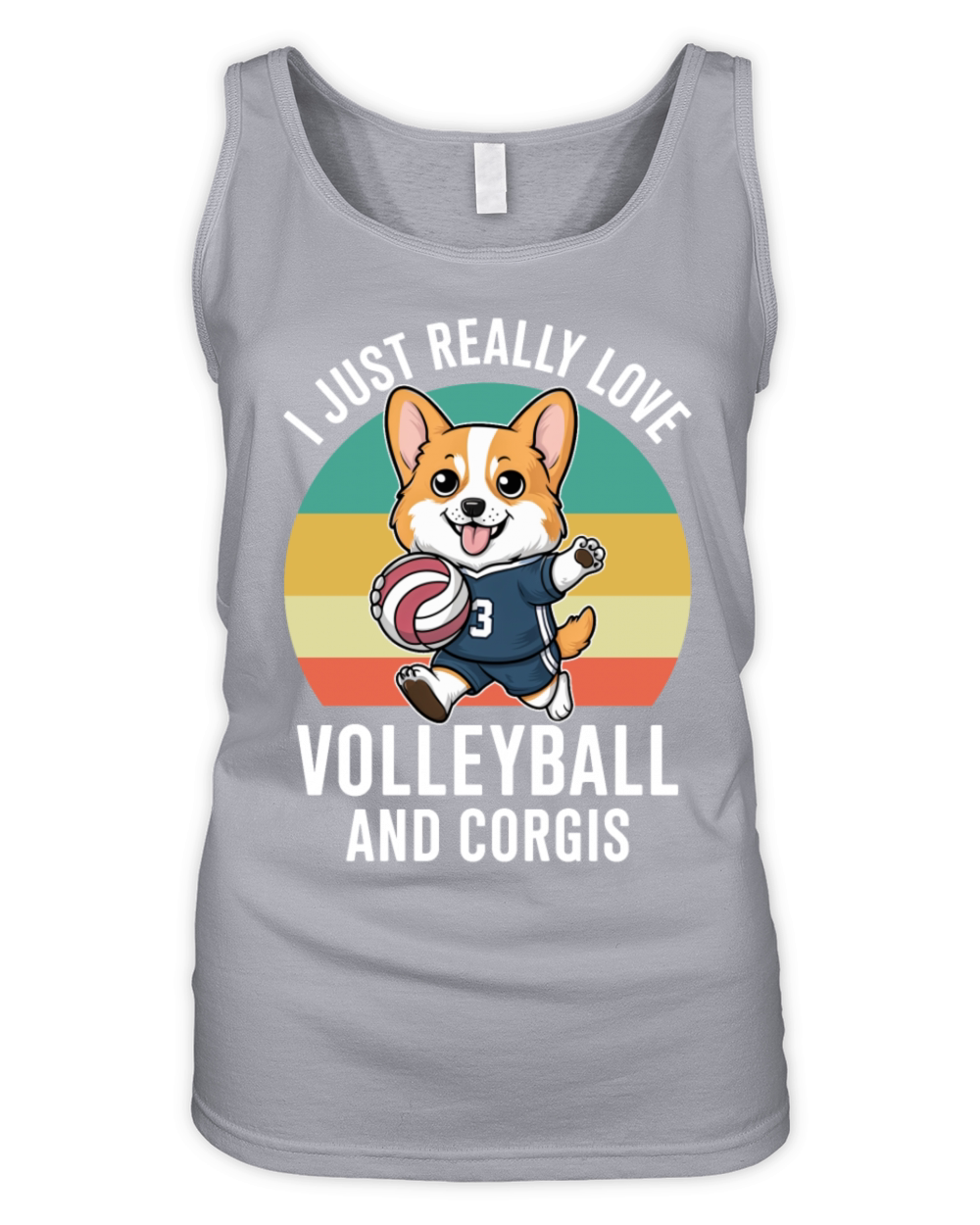 Funny I Just Really Love Volleyball and Corgis Organic Women's Tank Top