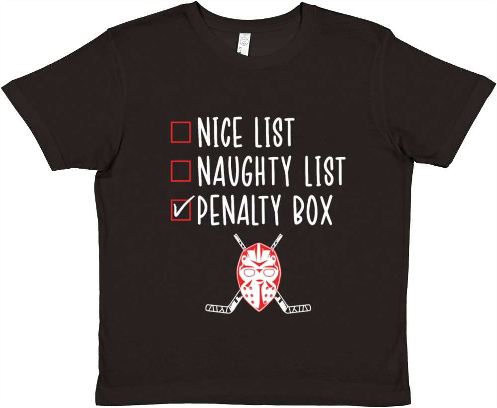 Ice Hockey Naughty List Funny Ice Hockey Player Premium Kids Crewneck T-shirt