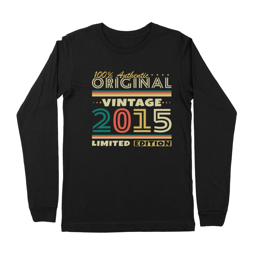 10 Years 2015 Vintage Retro Birthday Gift Premium Long Sleeve