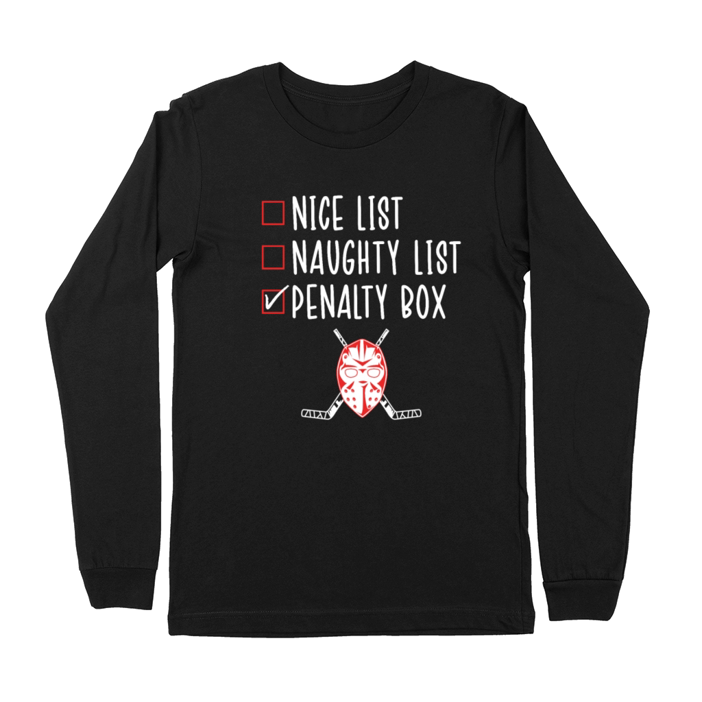Ice Hockey Naughty List Funny Ice Hockey Player Premium Long Sleeve