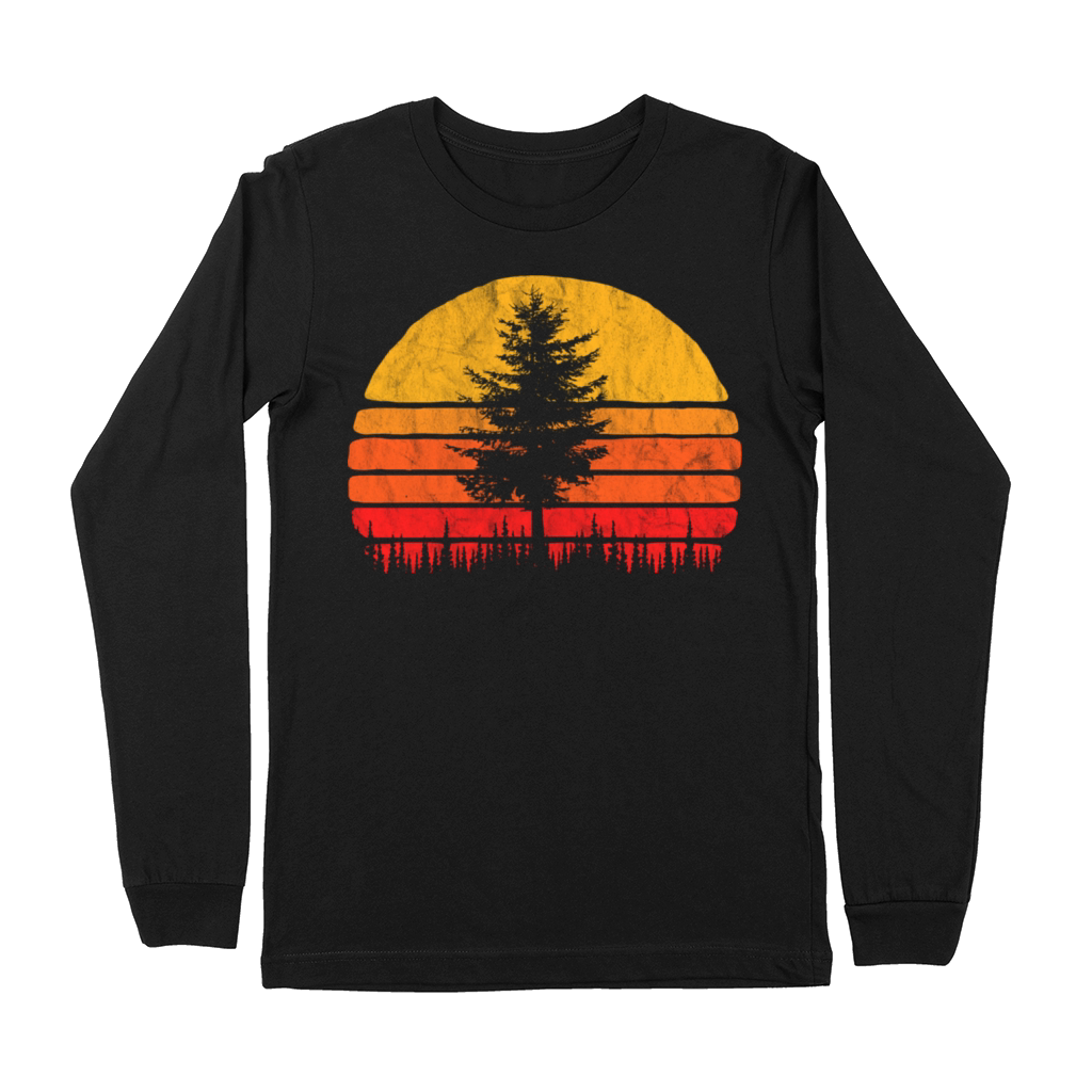 Mountain Life Outdoor Pine Tree Vintage Premium Long Sleeve