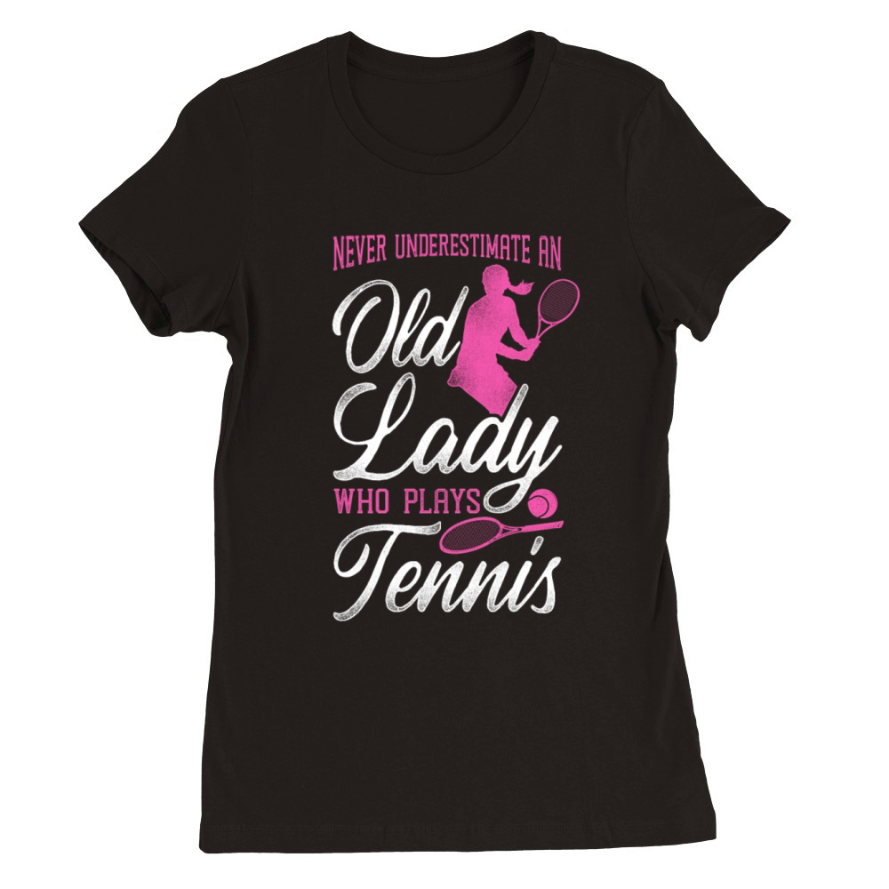 Funny Tennis Player Racket Grandma Premium Womens Crewneck T-shirt