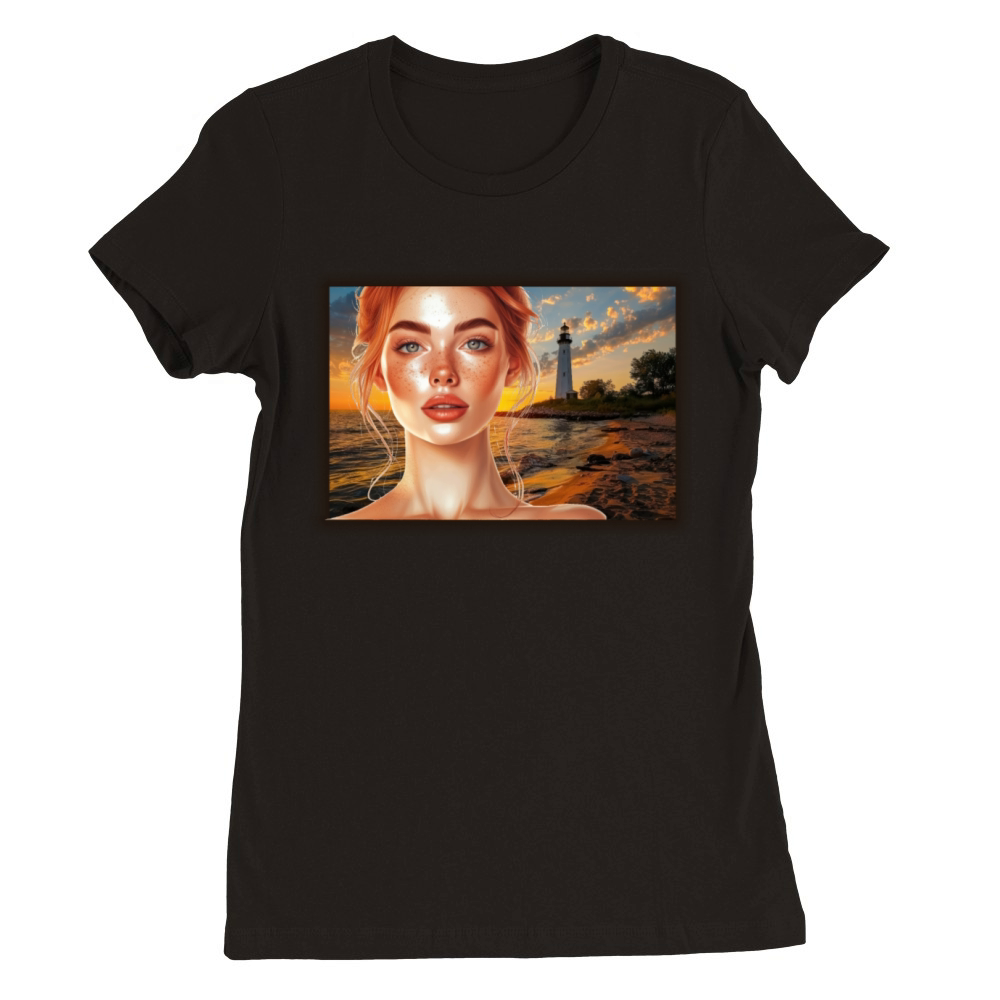 Sun Down Premium Womens Crewneck T-shirt