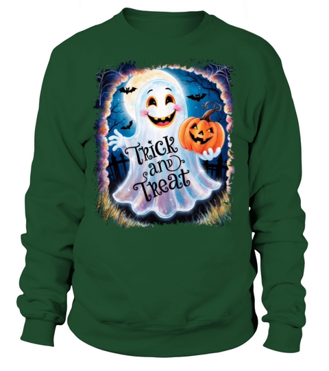 Trick and Treat halloween ghost funny Sweatshirt Unisex