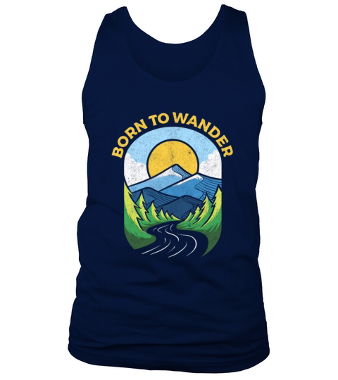 Born To Wander Outdoor Vintage Style Mountains Tank Top Unisex