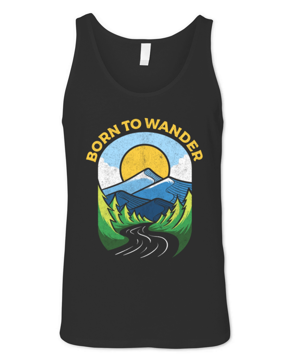 Born To Wander Outdoor Vintage Style Mountains Unisex Jersey Tank