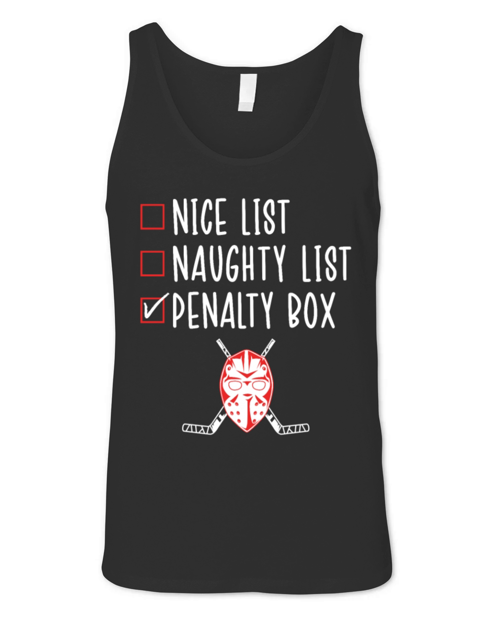 Ice Hockey Naughty List Funny Ice Hockey Player Unisex Jersey Tank