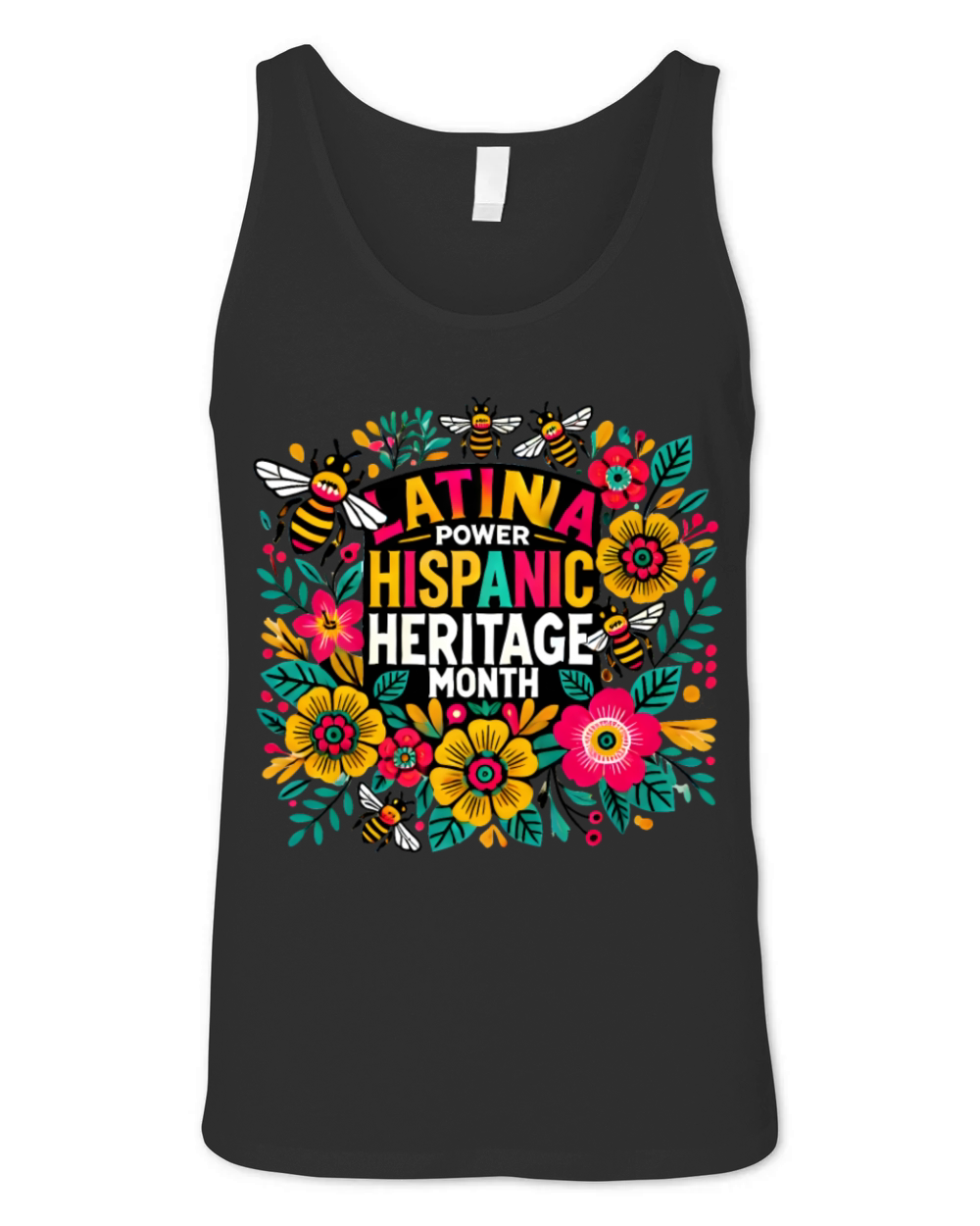 Latina floral girl power Hispanic Heritage month Unisex Jersey Tank