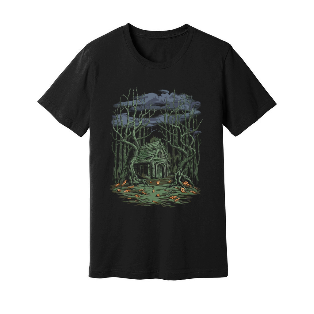 Dark Cottagecore Forest Scene Unisex Jersey Tee