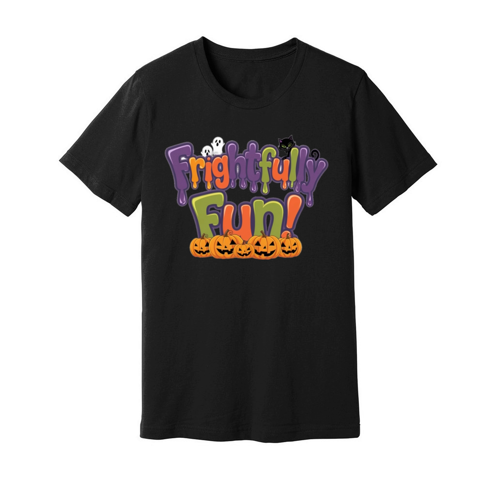 frightfully fun halloween design Unisex Jersey Tee
