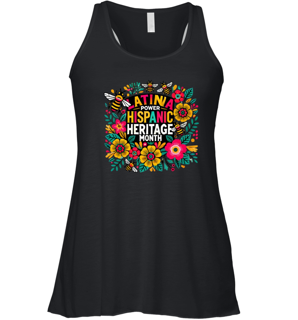 Latina floral girl power Hispanic Heritage month Women's Flowy Tank Top
