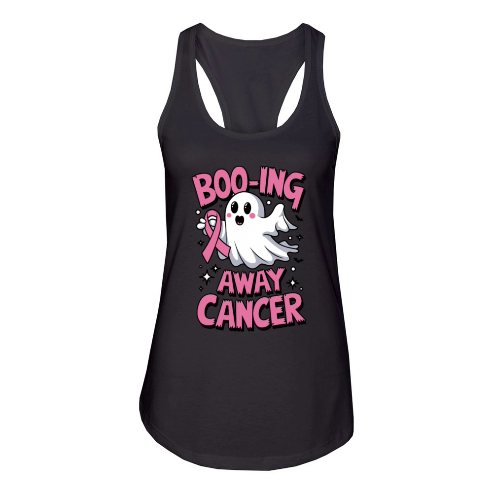 Booing Away Cancer Women's Racerback Tank