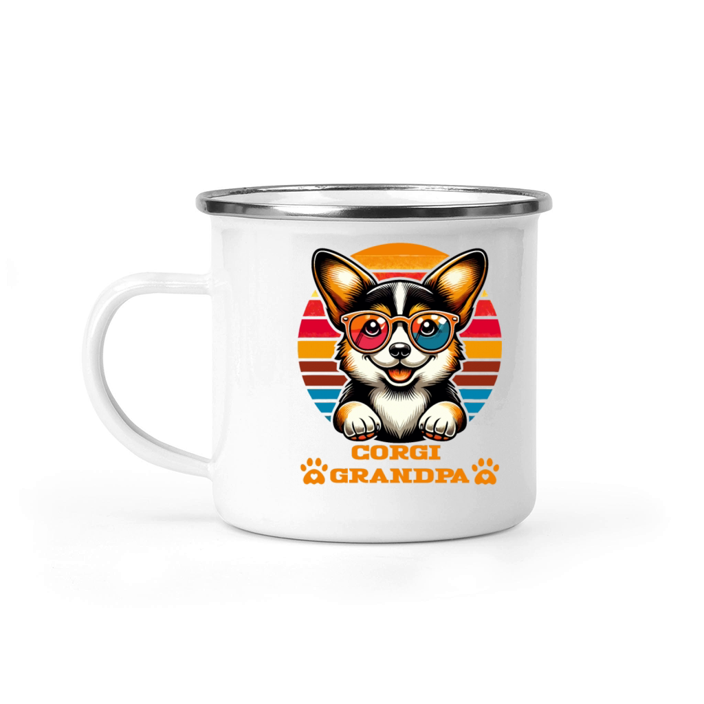 Corgi Grandpa Retro Corgi Dog Lover Design Camping Mug