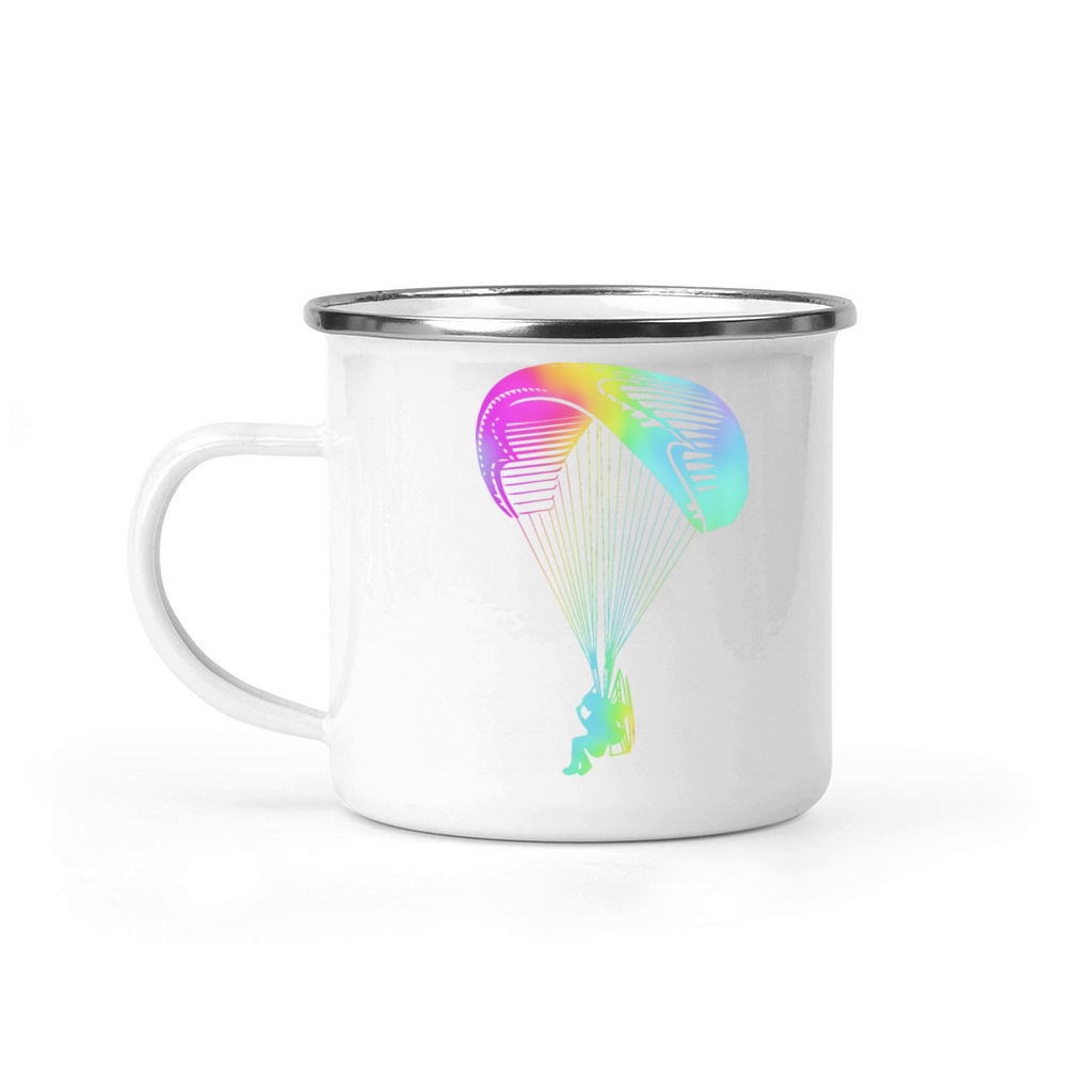 Retro Rainbow Paramotoring Paramotor Pilot Camping Mug