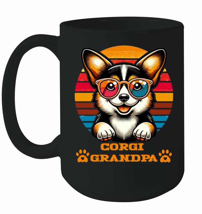 Corgi Grandpa Retro Corgi Dog Lover Design Ceramic Mug