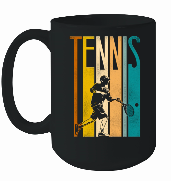Funny Tennis Player Racket Retro Ceramic Mug