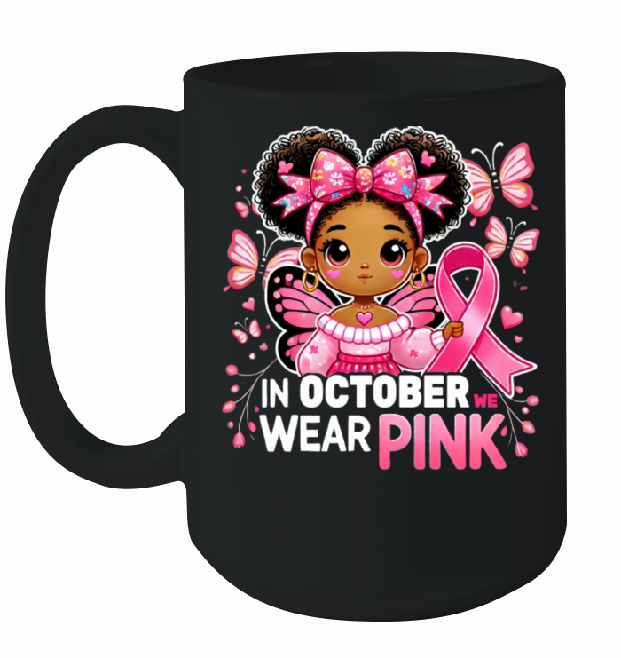In October We Wear Pink Witch Breast Cancer Awaren Ceramic Mug