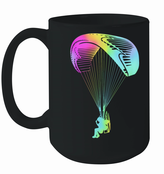 Retro Rainbow Paramotoring Paramotor Pilot Ceramic Mug