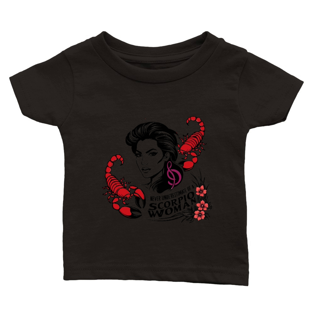 Never Underestimate The Power Of A Scorpio Woman Classic Baby Crewneck T-shirt