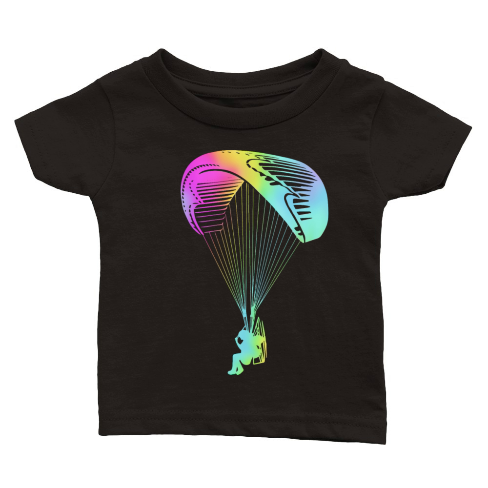 Retro Rainbow Paramotoring Paramotor Pilot Classic Baby Crewneck T-shirt