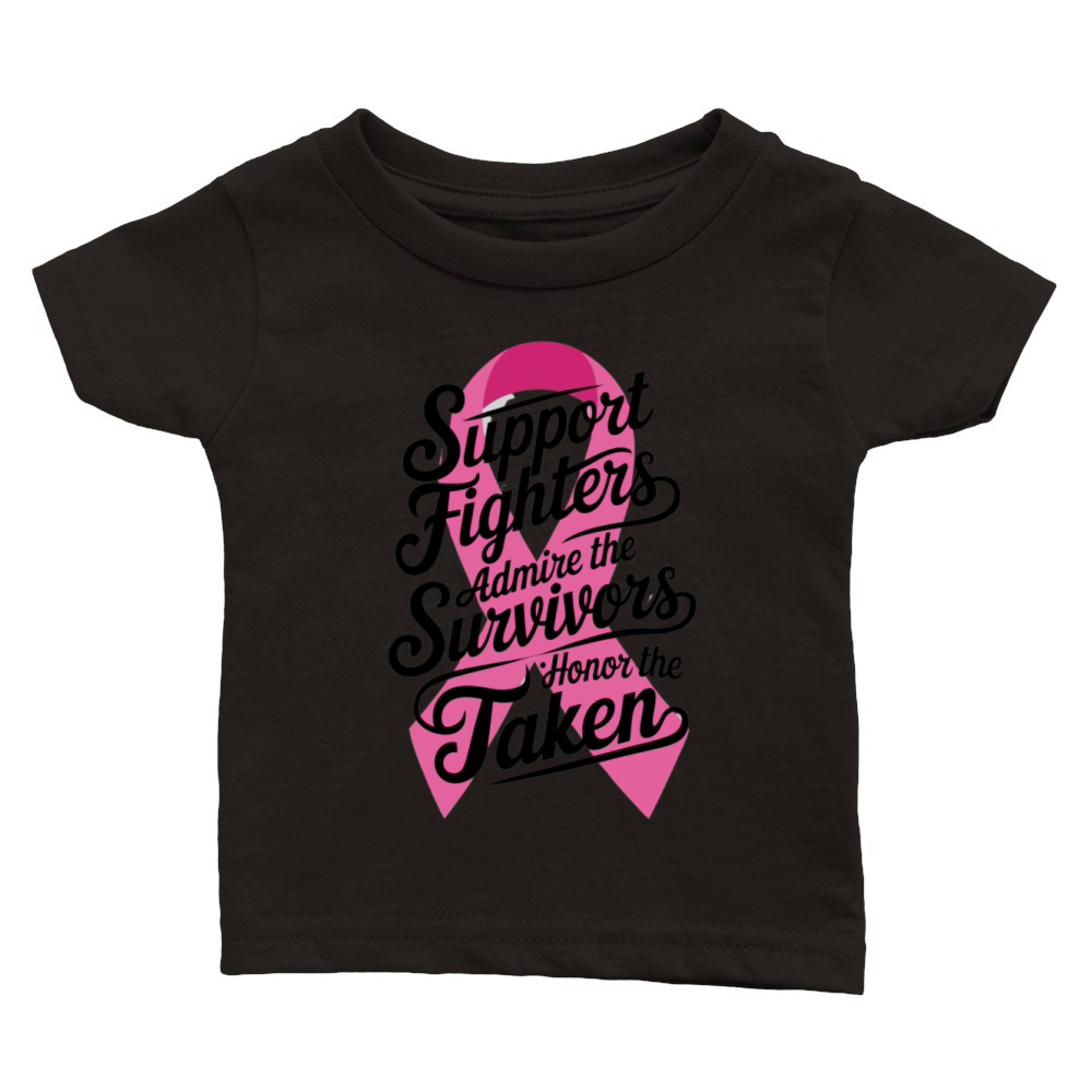 Support Admire Honor Breast Cancer Awareness Classic Baby Crewneck T-shirt
