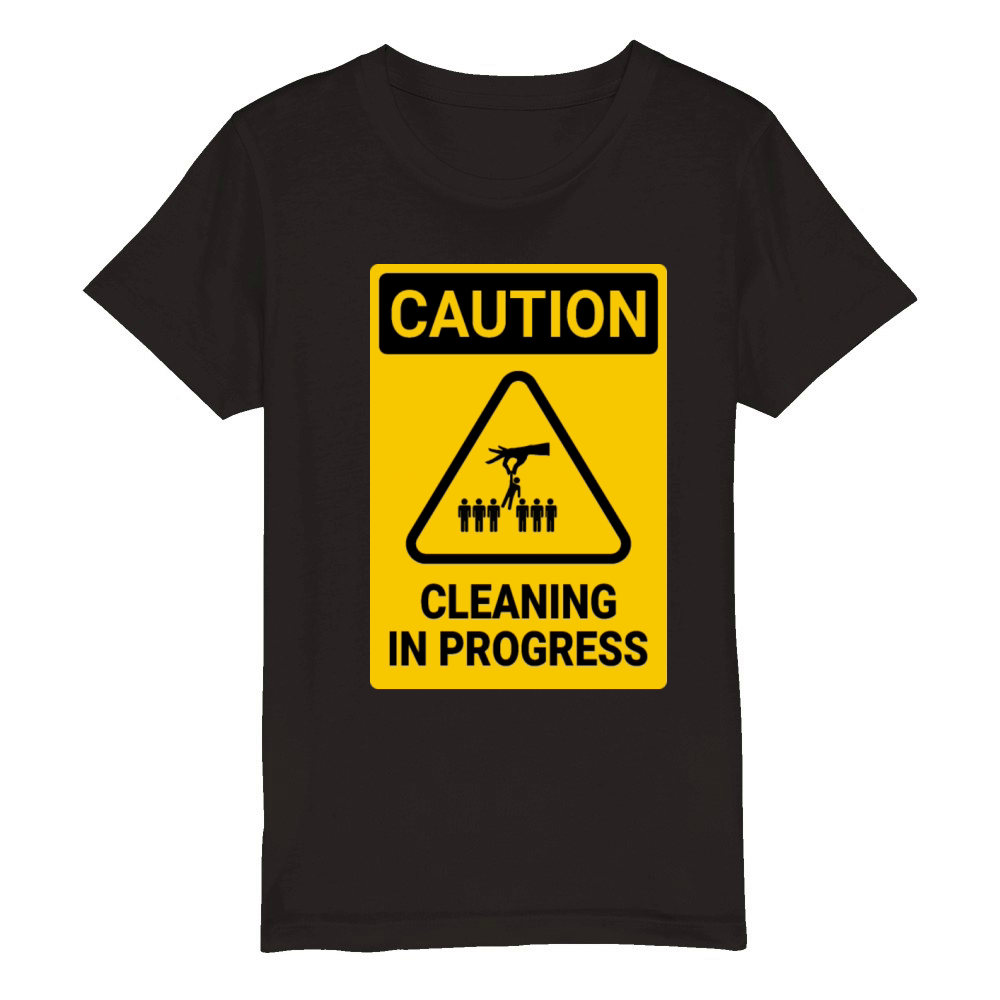 Caution cleaning in progress Organic Kids Crewneck T-shirt