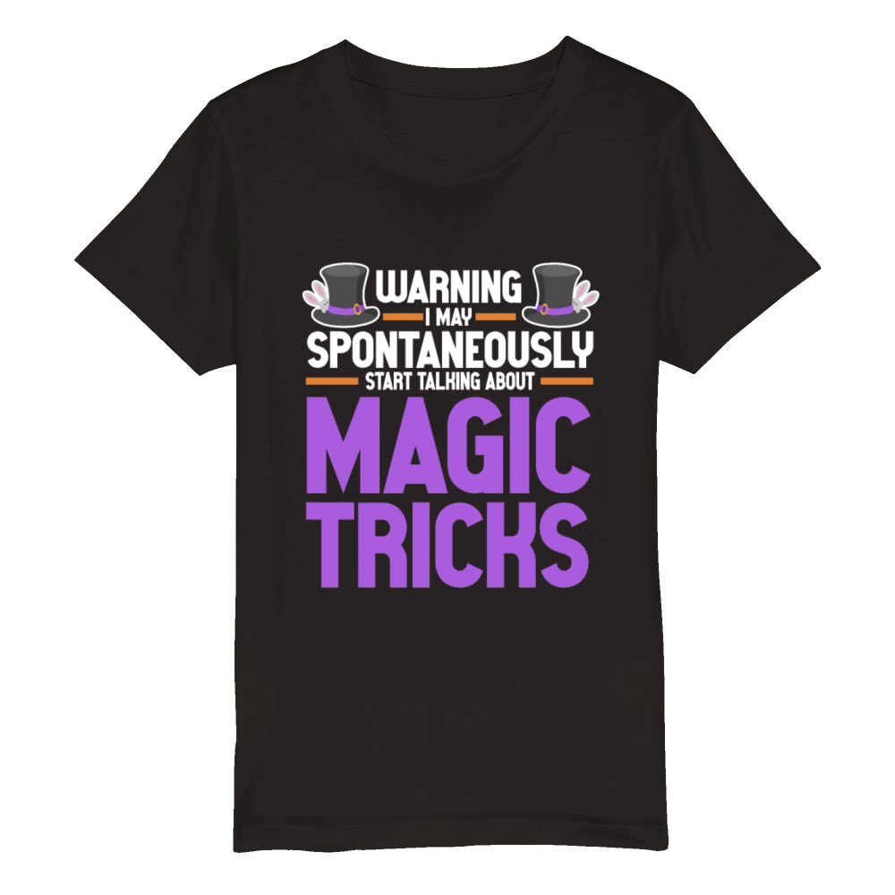 Funny Magician Magic Organic Kids Crewneck T-shirt