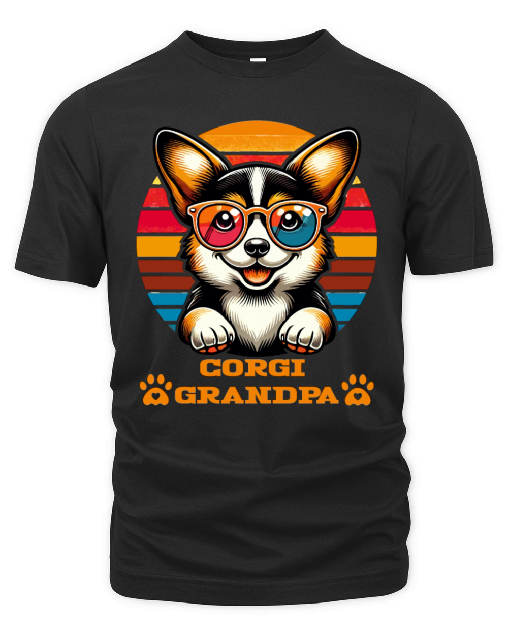 Corgi Grandpa Retro Corgi Dog Lover Design Organic Unisex T-shirt